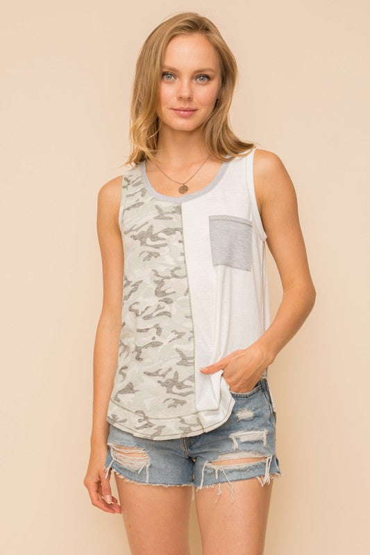 Camo Contrast Tank