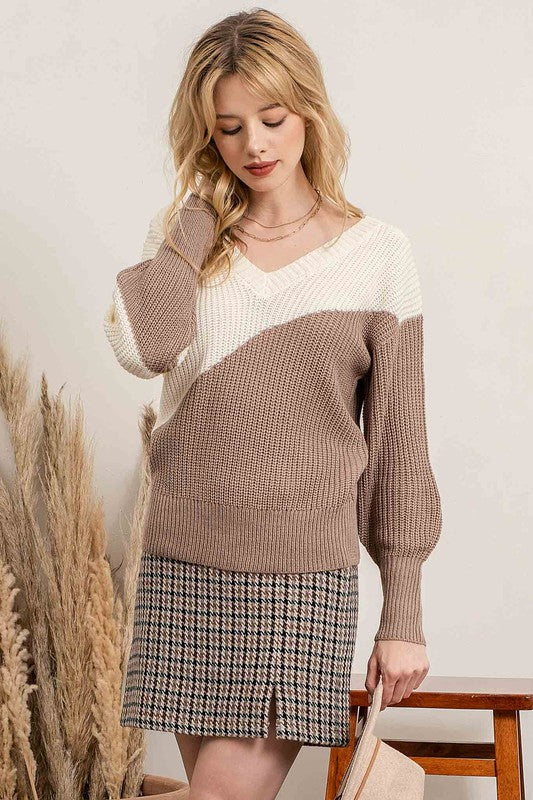 Asymmetrical Knit - Oatmeal