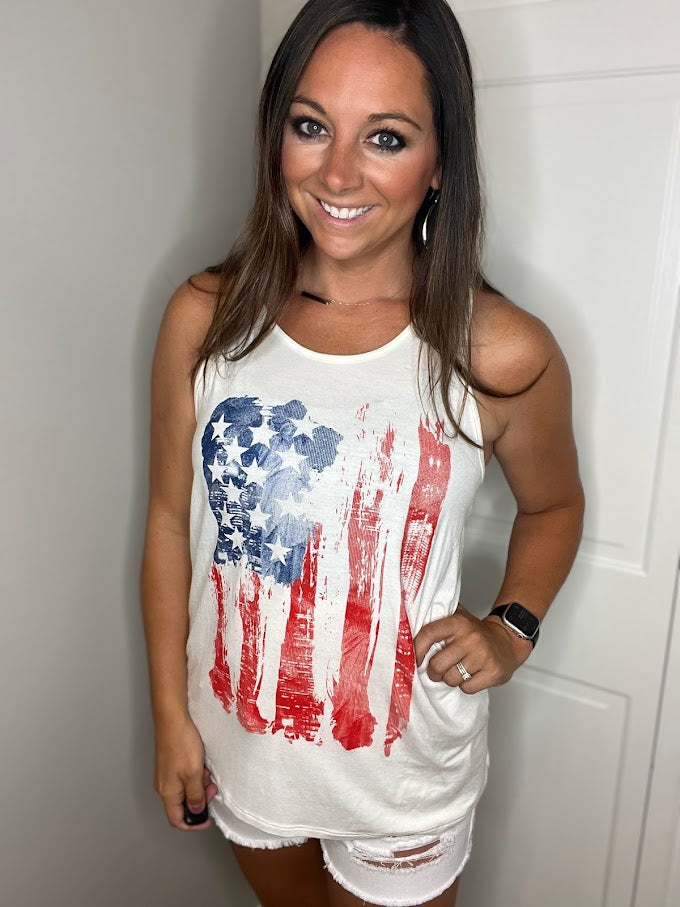 Flag Twist Back Tank